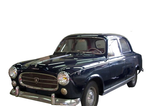 Peugeot 403 negro un modelo similar al usado para transportar a Ernesto Guevara en la reunion con el presidente Arturo Frondizi